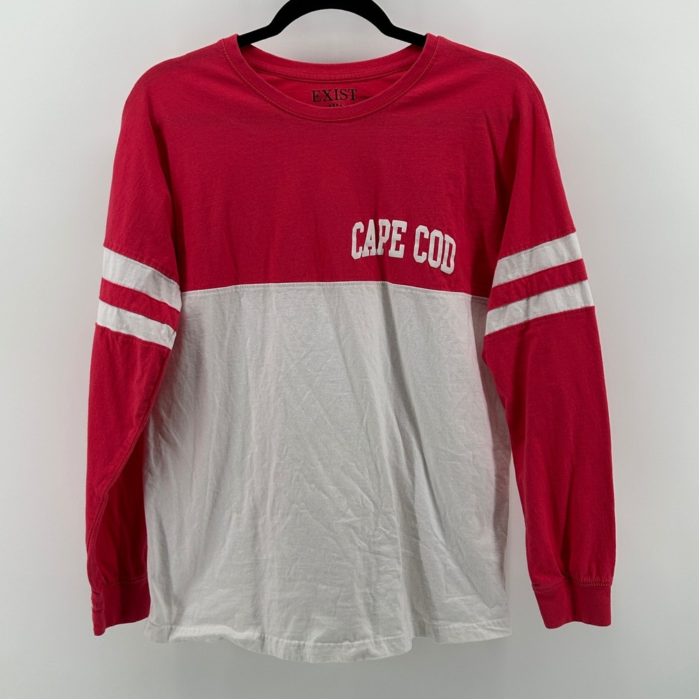 Exist Cape Cod Spirit Jersey Salmon White Long Sleeve‎ Graphic T-Shirt M Coastal